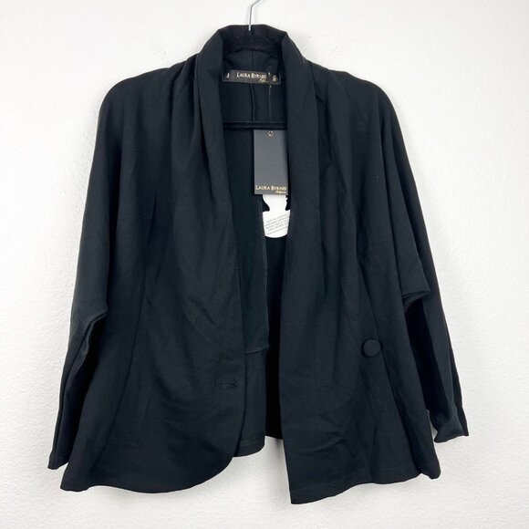 LAURA BYRNE Asymmetrical One Button Ponte Blazer, Pin Up Girl, Black, 2X, NWT! - Picture 3 of 7